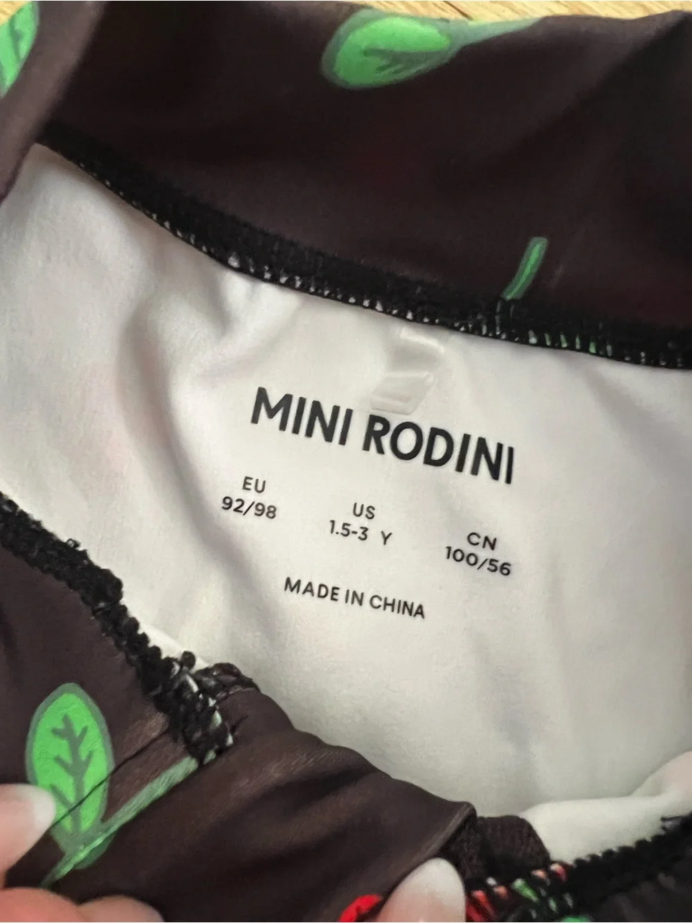 Mini Rodini Toddler Black Cherry Short-Sleeve Swimsuit - size: 1.5-3 Y